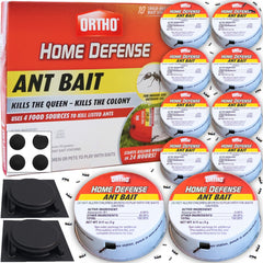 Ortho Ant Traps Indoor in metallic case protects indoors from spills while trapping ants
