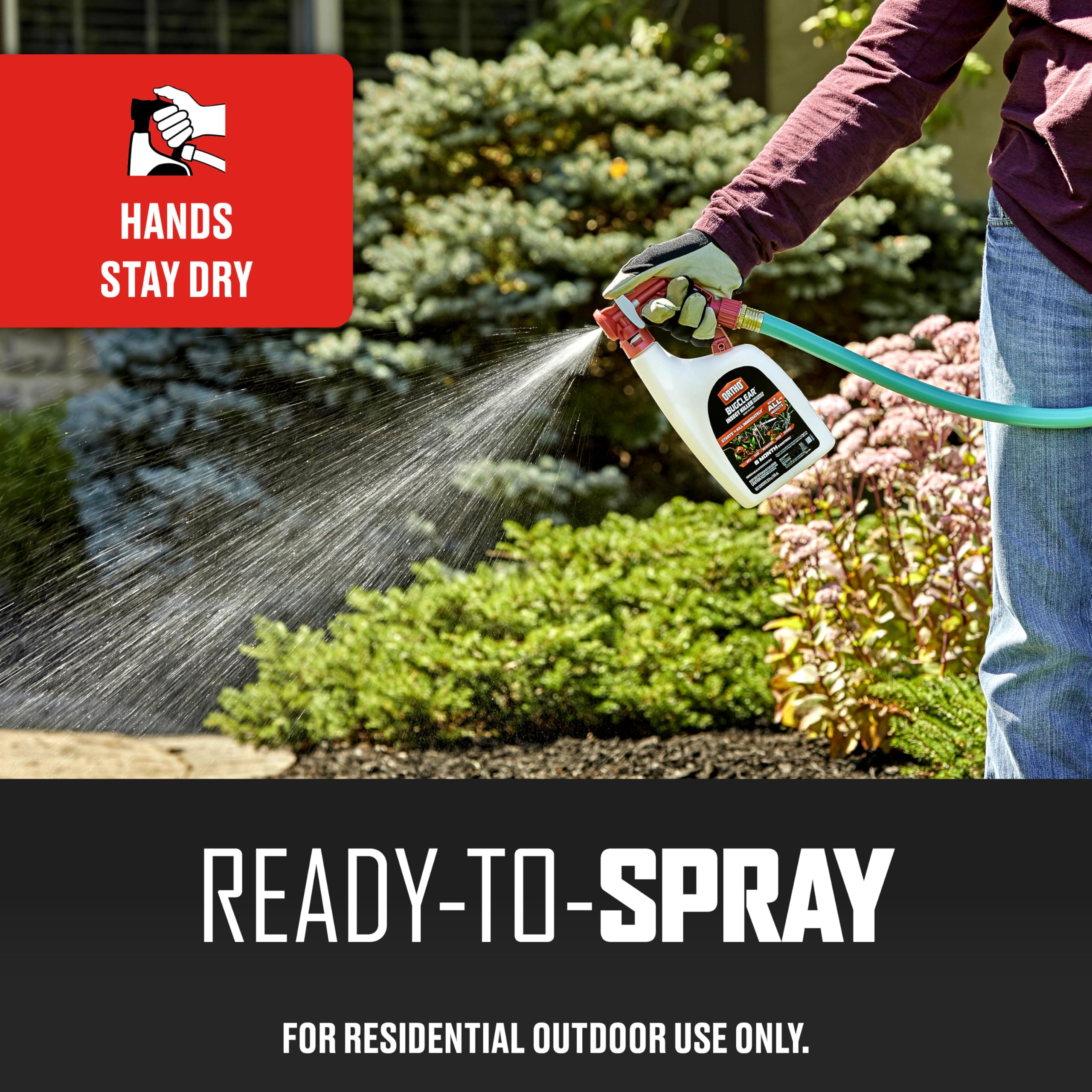 Ortho BugClear used on vegetables and fruit trees for yard protection.