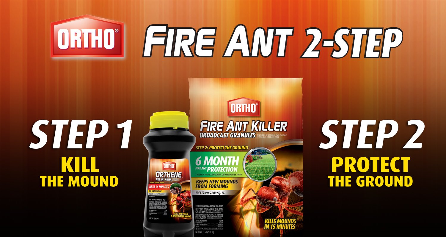 Ortho Fire Ant Killer Broadcast Granules covering up to 5,650 sq ft of residential lawn