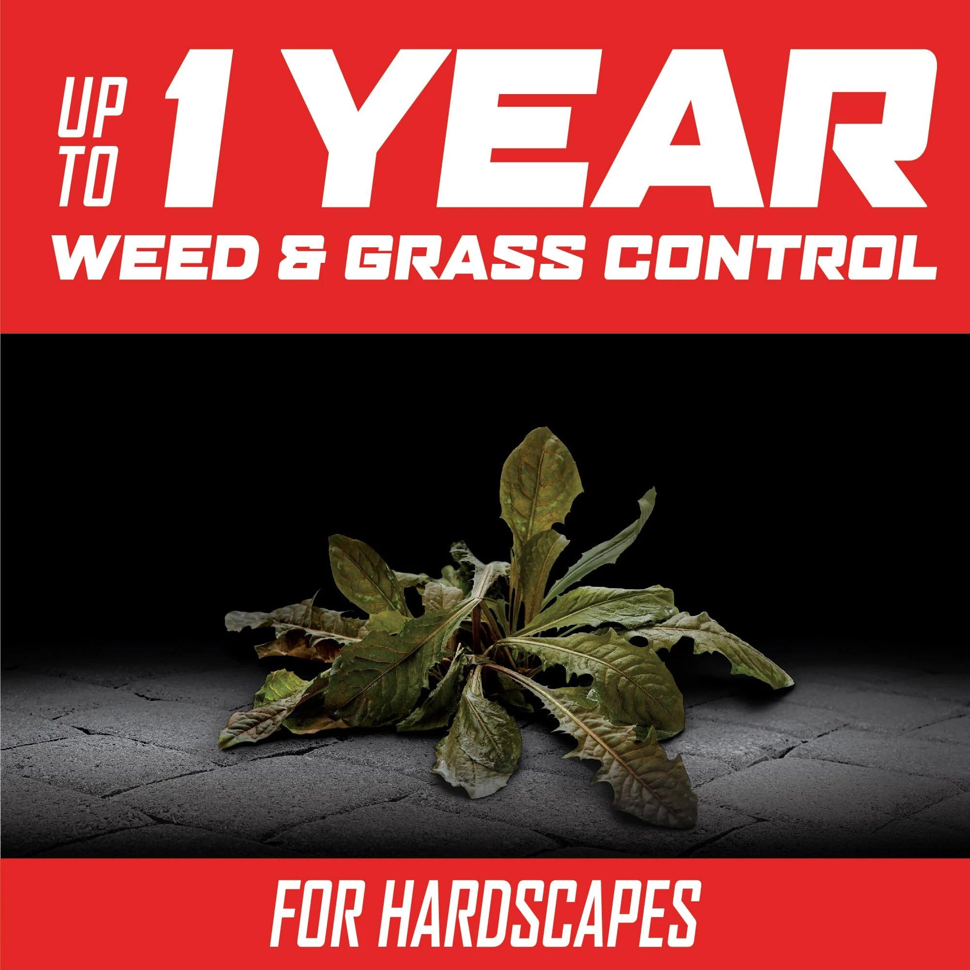 Applying GroundClear along driveways and sidewalks to suppress regrowth