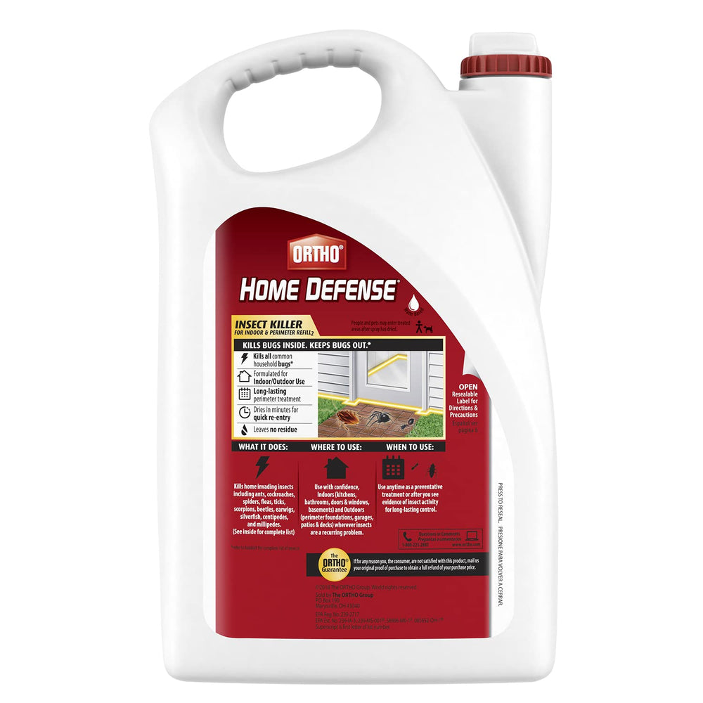 Ortho Home Defense spray indoors showing coverage for entryways and walls
