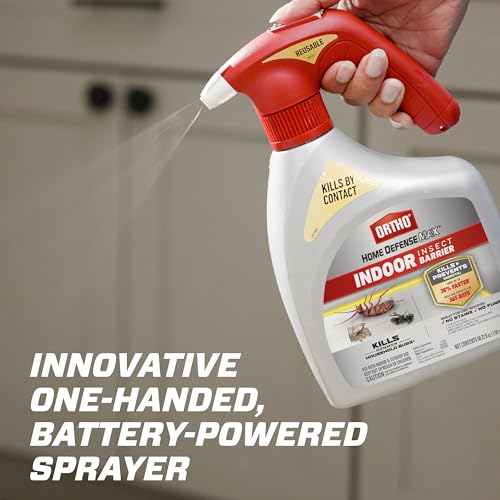 Ortho Home Defense Max battery powered sprayer in action for easy one handed use