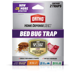 Ortho Home Defense Max Bed Bug Trap in box ready for quick setup to detect activity.