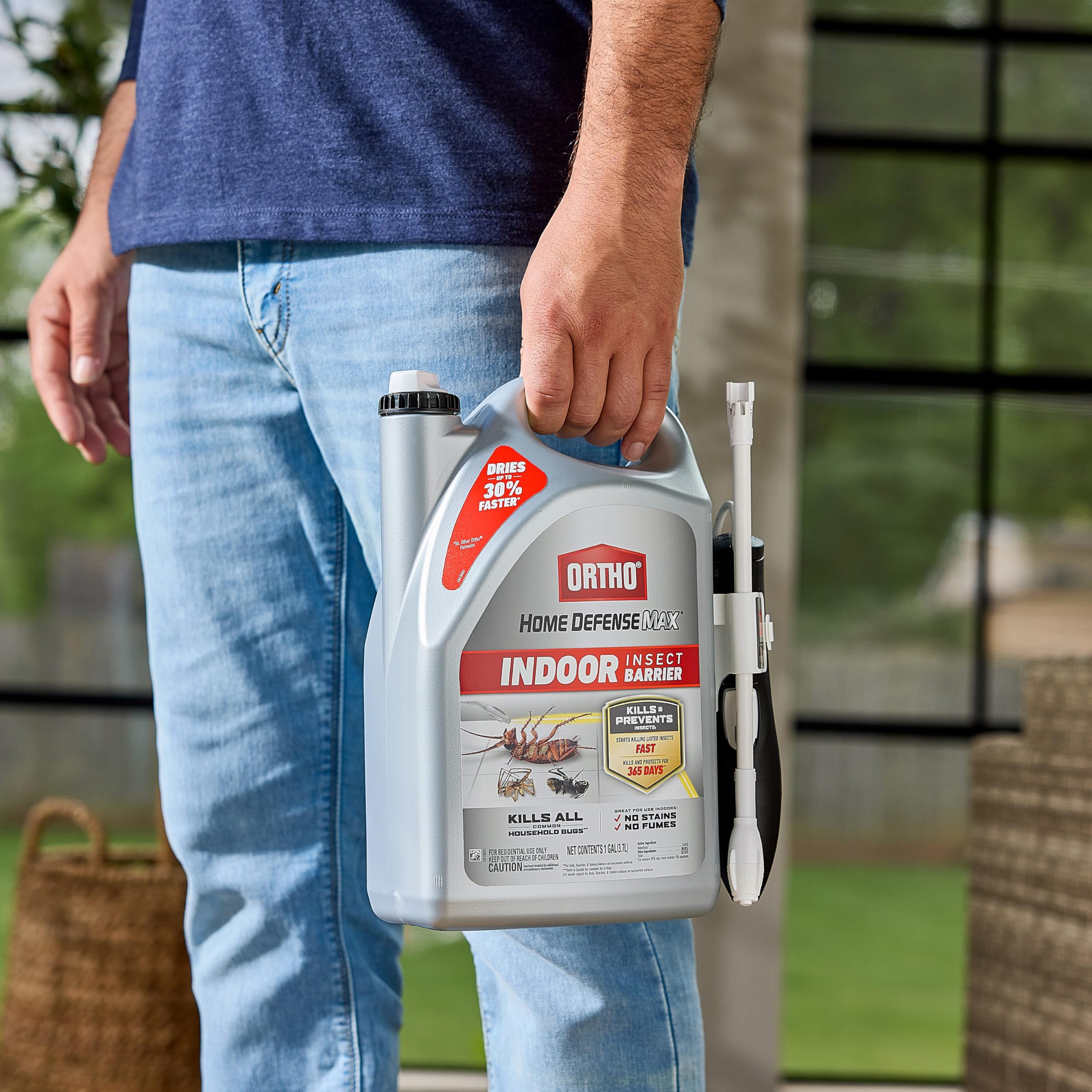 Ortho Home Defense Max fast-drying formula leaves no staining marks.