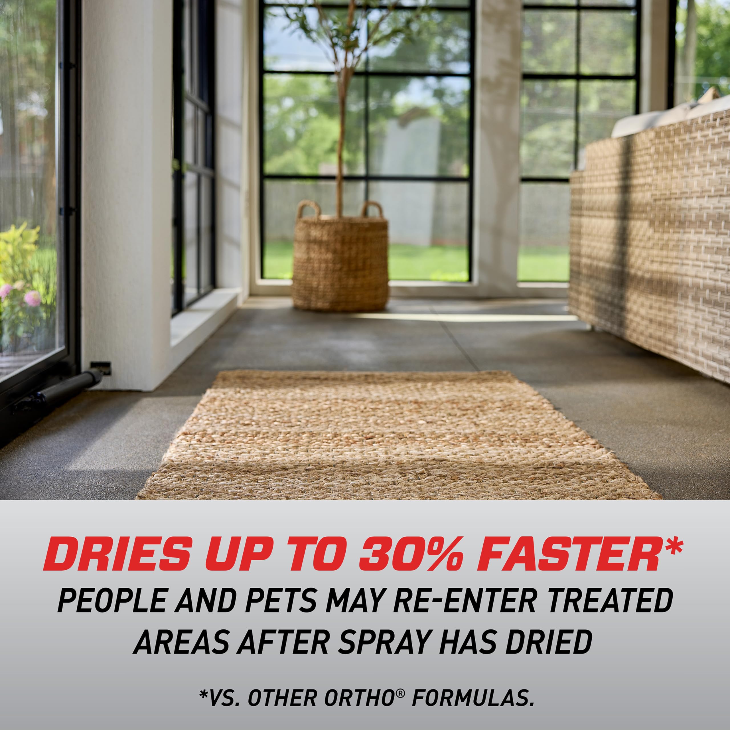 Ortho Home Defense Max exterior barrier around foundation protects against insects.