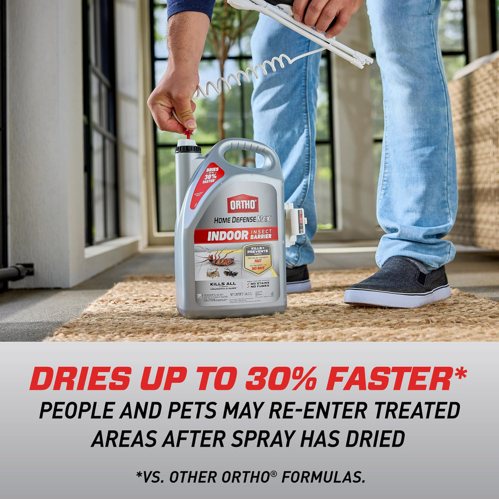 Ortho Home Defense Max spiders-killer minimizes spider sightings near doors and windows.