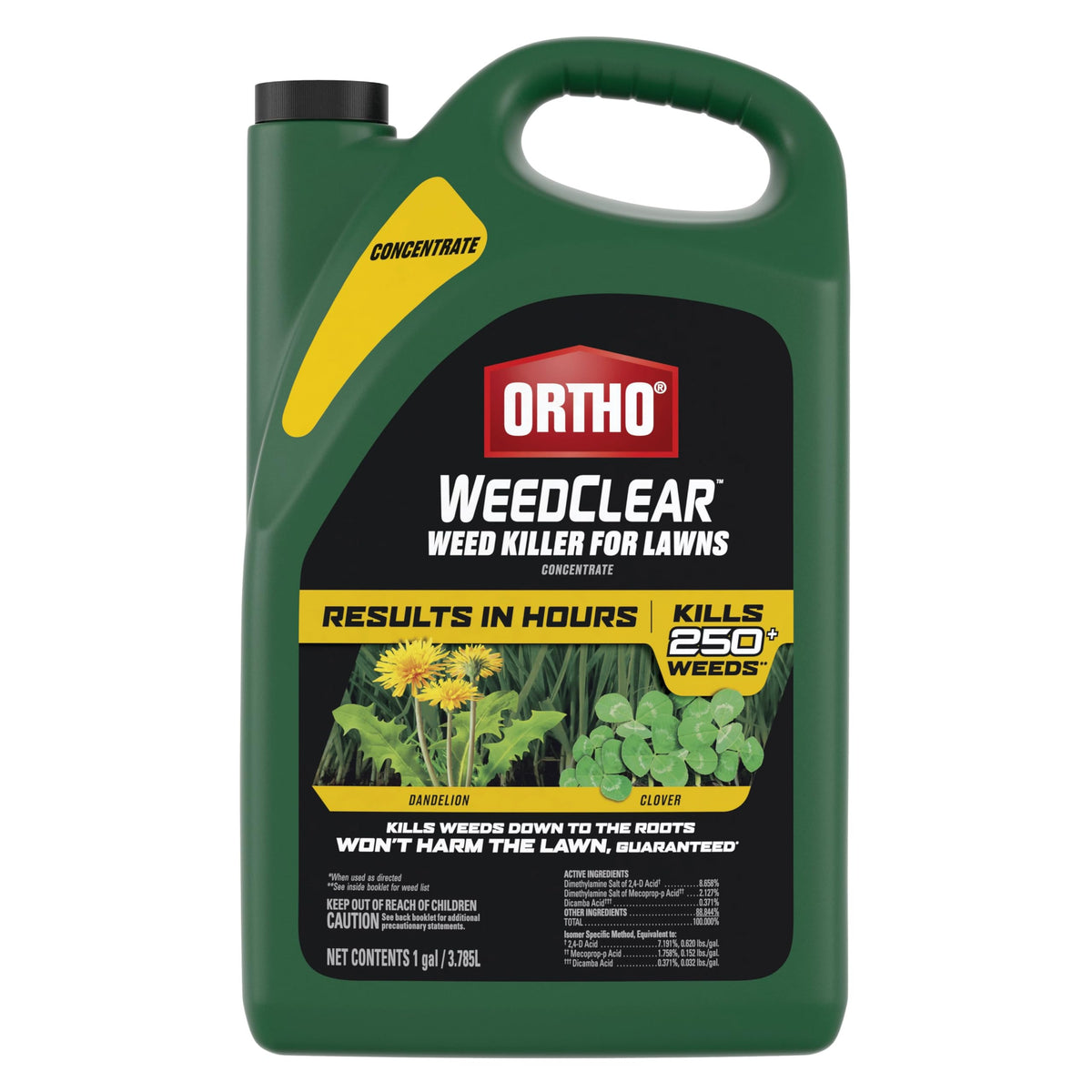 Ortho WeedClear concentrate bottle front view for lawn weed control