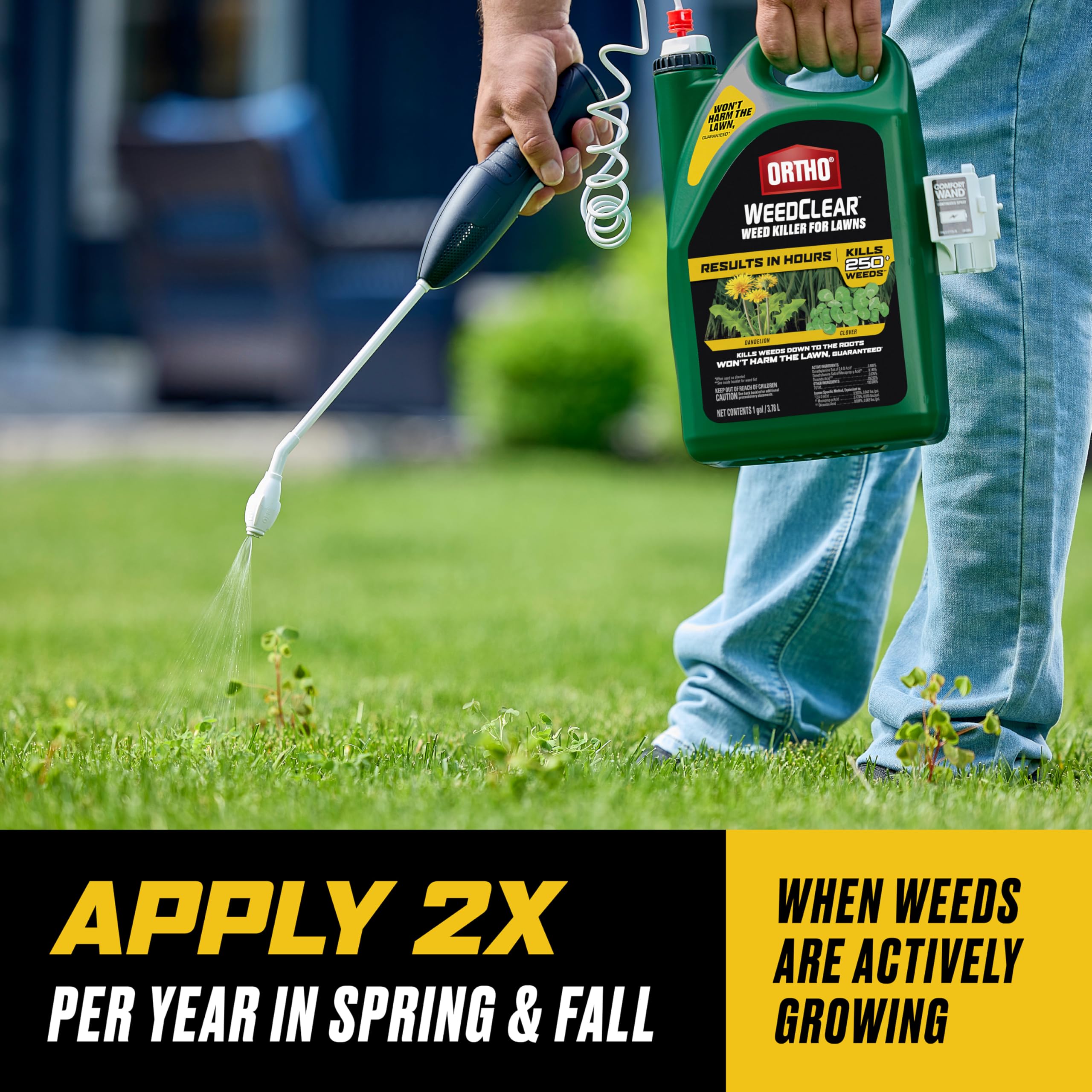 Ortho WeedClear rainproof action after drying helps protect treated areas.