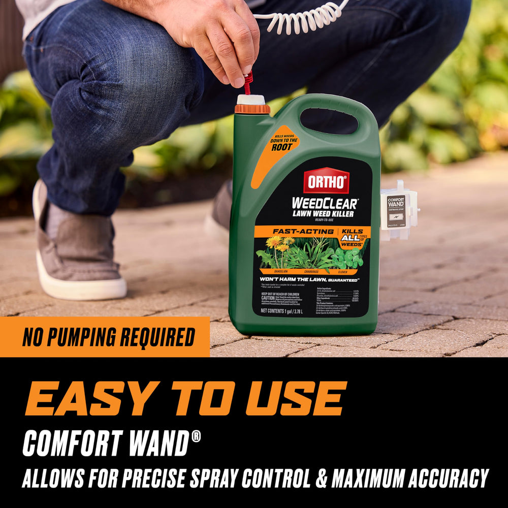 Ortho WeedClear rainproof formula delivers fast results after one application