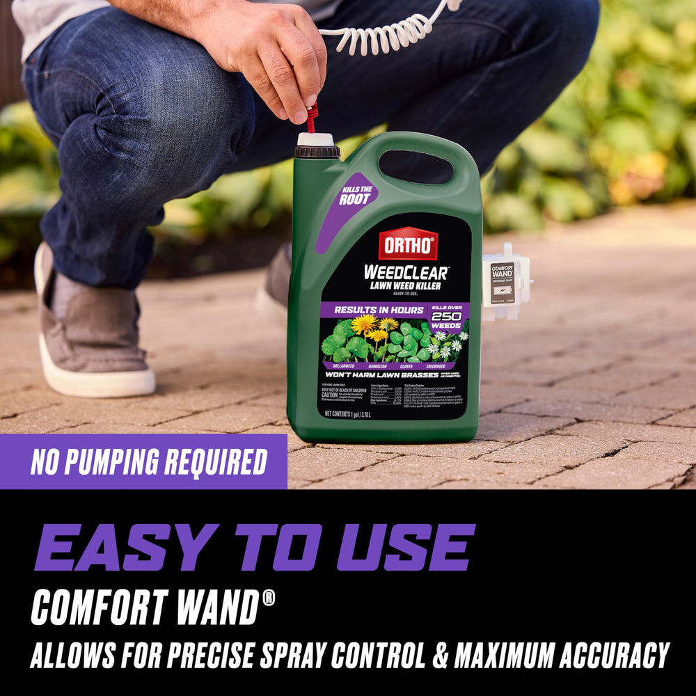 Spot-treatment in center of weed using Comfort Wand.