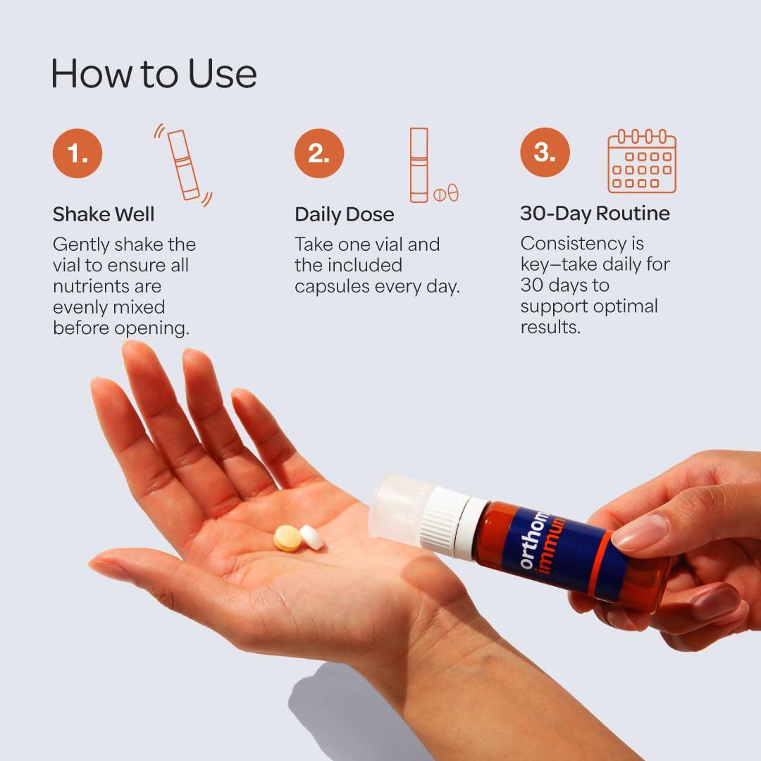 Orthomol Immun vitamin B complex shot highlights energy metabolism support