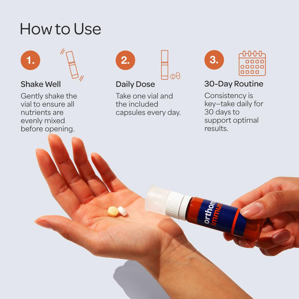 Orthomol Immun vitamin B complex shot highlights energy metabolism support