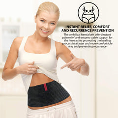 ORTONYX Umbilical Hernia Belt with removable silicone pad for customized pressure