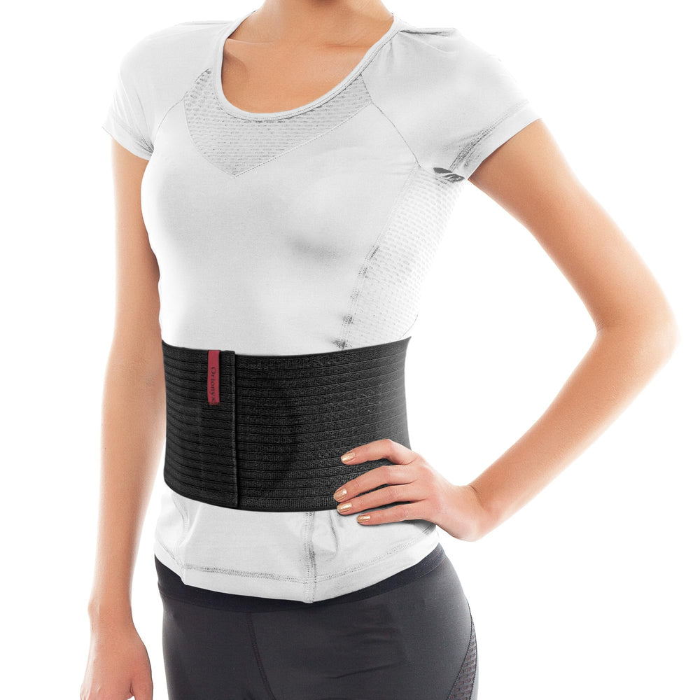 ORTONYX Umbilical Hernia Belt front view demonstrates slim, breathable fit