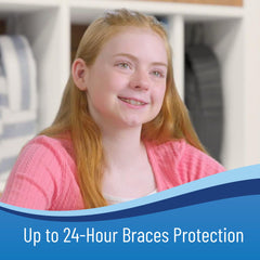 Orvance OrthoDots Clear shows near invisible protection for braces.