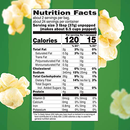 Orville Redenbacher's SmartPop! butter popcorn bag opened to reveal ready-to-pop kernels