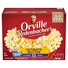 Orville Redenbacher’s Ultimate Butter 12-pack display for family snacking
