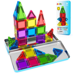 ORZbb magnetic tiles mini travel box with contents for portable learning.