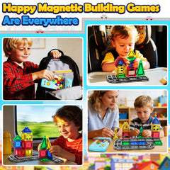 ORZbb mini magnetic tiles classic set squares and triangles, sparks creative building at home