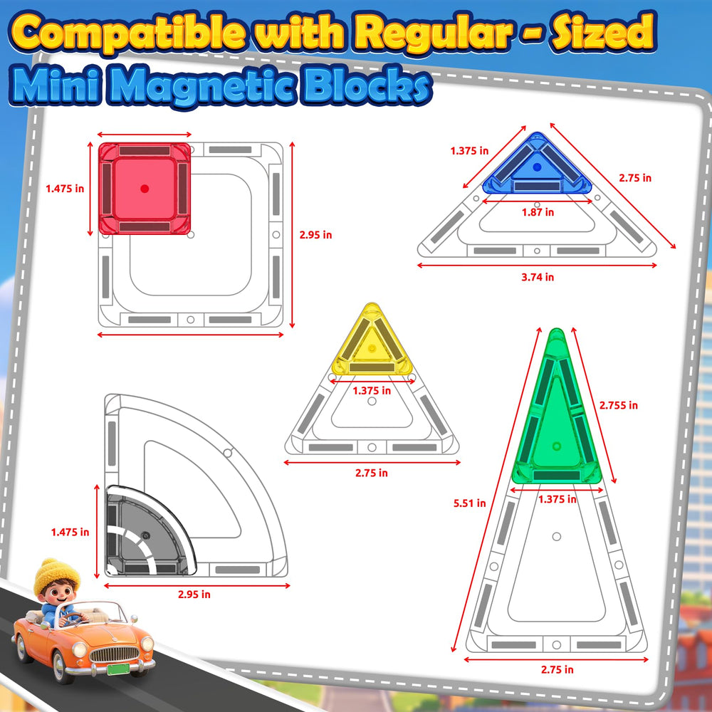 ORZbb mini magnetic tiles compatibility with regular tiles, extendable beyond the set