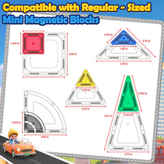 ORZbb mini magnetic tiles compatibility with regular tiles, extendable beyond the set