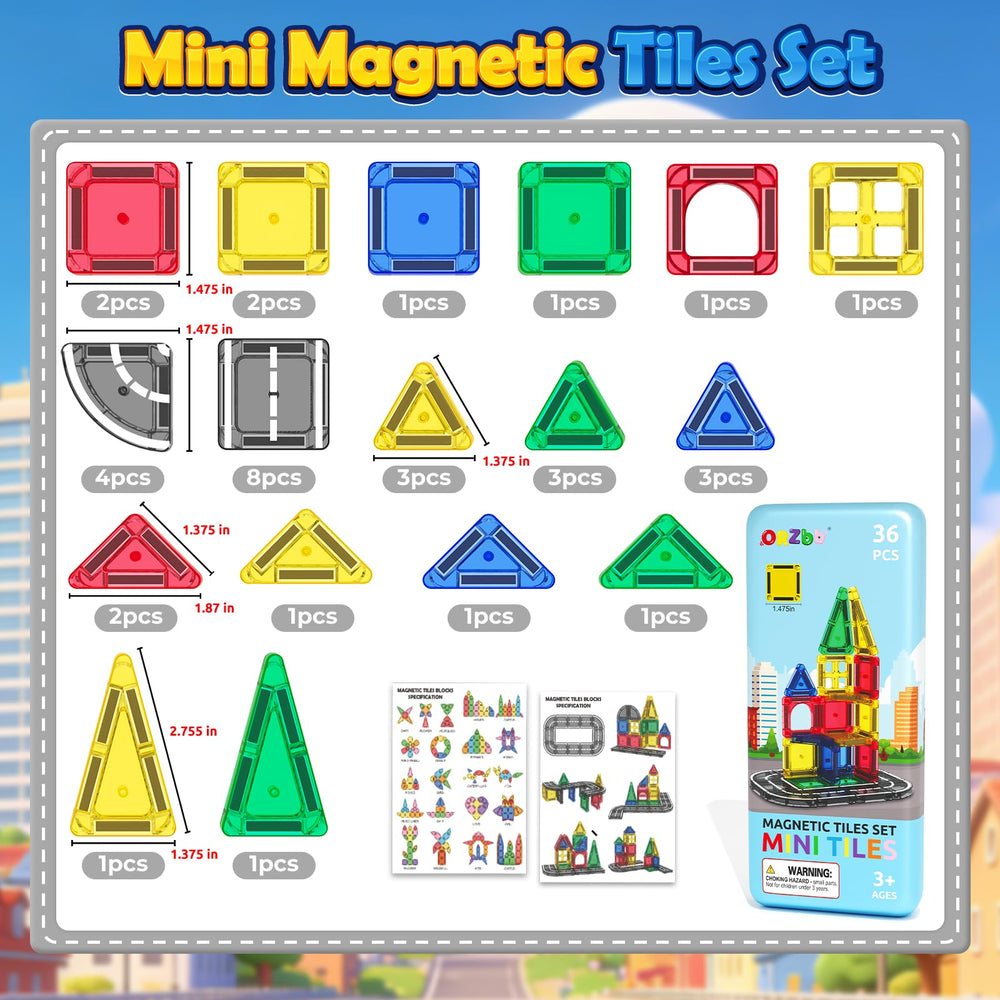 ORZbb mini magnetic tiles door and window pieces, enhances open-ended design play