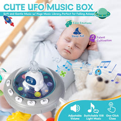 Orzbow UFO music box with soft light helps calm and soothe baby