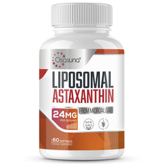 Osasuna liposomal astaxanthin bottle highlighting maximum absorption.