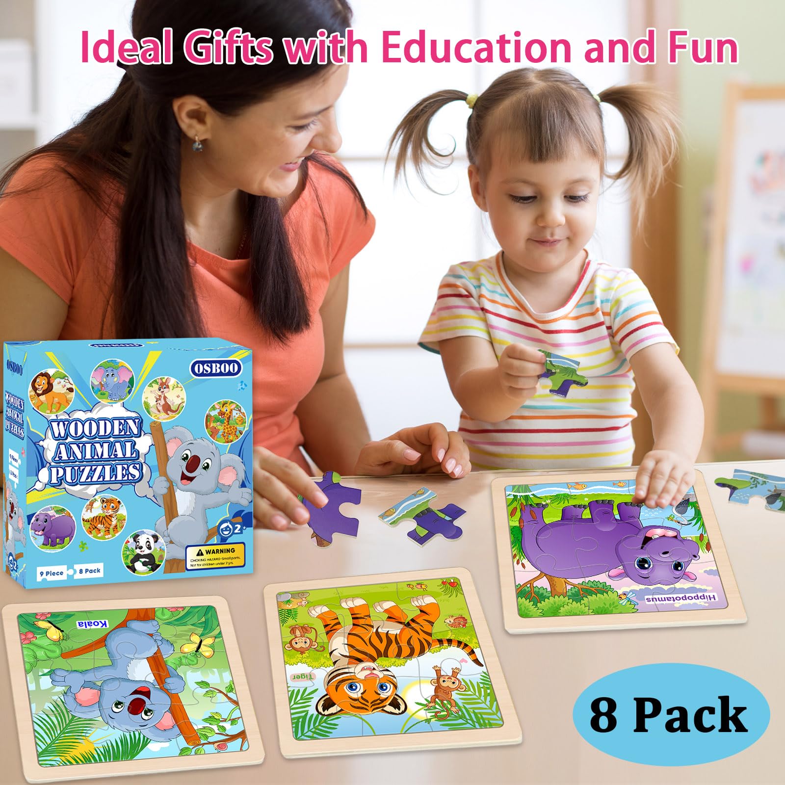 OSBOO wooden puzzle koala for toddlers inspires calm, imaginative play