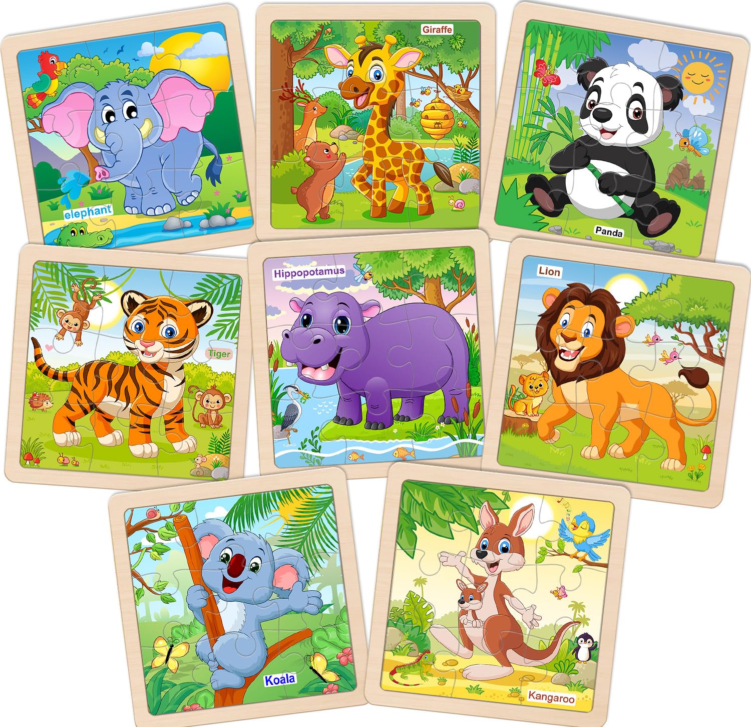 OSBOO wooden puzzle lion for toddlers enhances animal matching and fine motor play