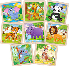 OSBOO wooden puzzle lion for toddlers enhances animal matching and fine motor play
