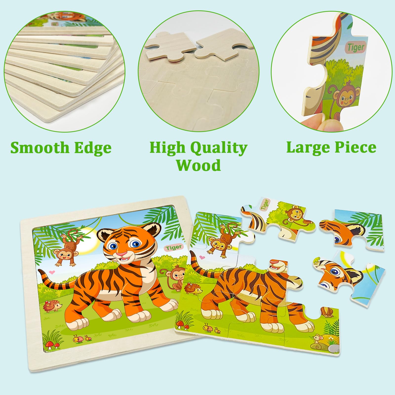 OSBOO wooden puzzle panda for toddlers promotes early learning through animal recognition