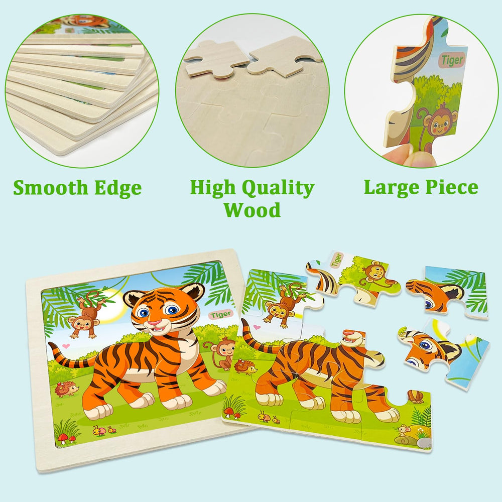 OSBOO wooden puzzle panda for toddlers promotes early learning through animal recognition
