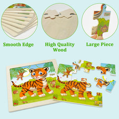 OSBOO wooden puzzle panda for toddlers promotes early learning through animal recognition