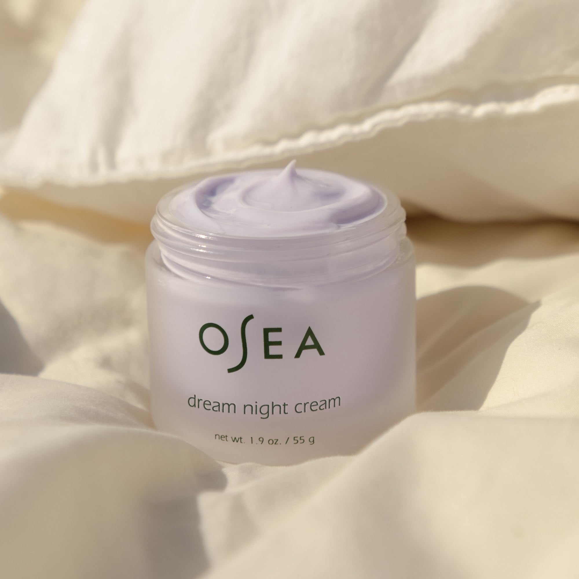 Lavender scent note from OSEA enhances a calming bedtime routine.