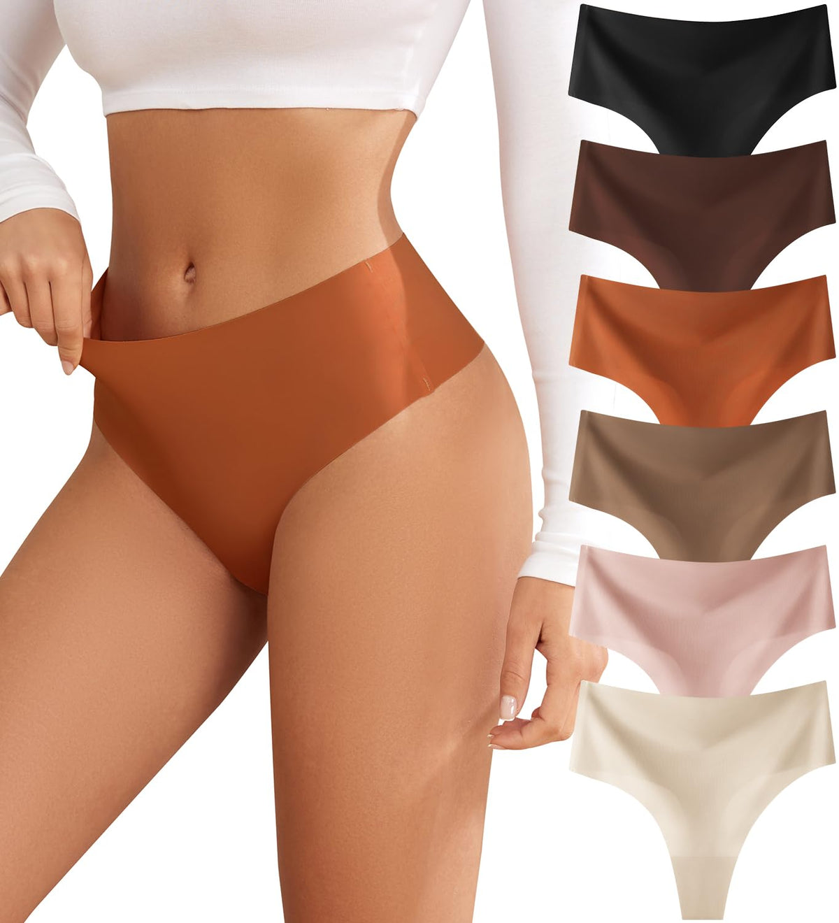 Oshkang no-show thong with high-waist design for a smooth, invisible silhouette.