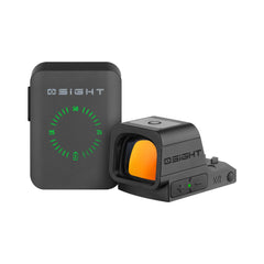Osight XR enclosed dot sight mounted on a pistol slide for fast targeting.