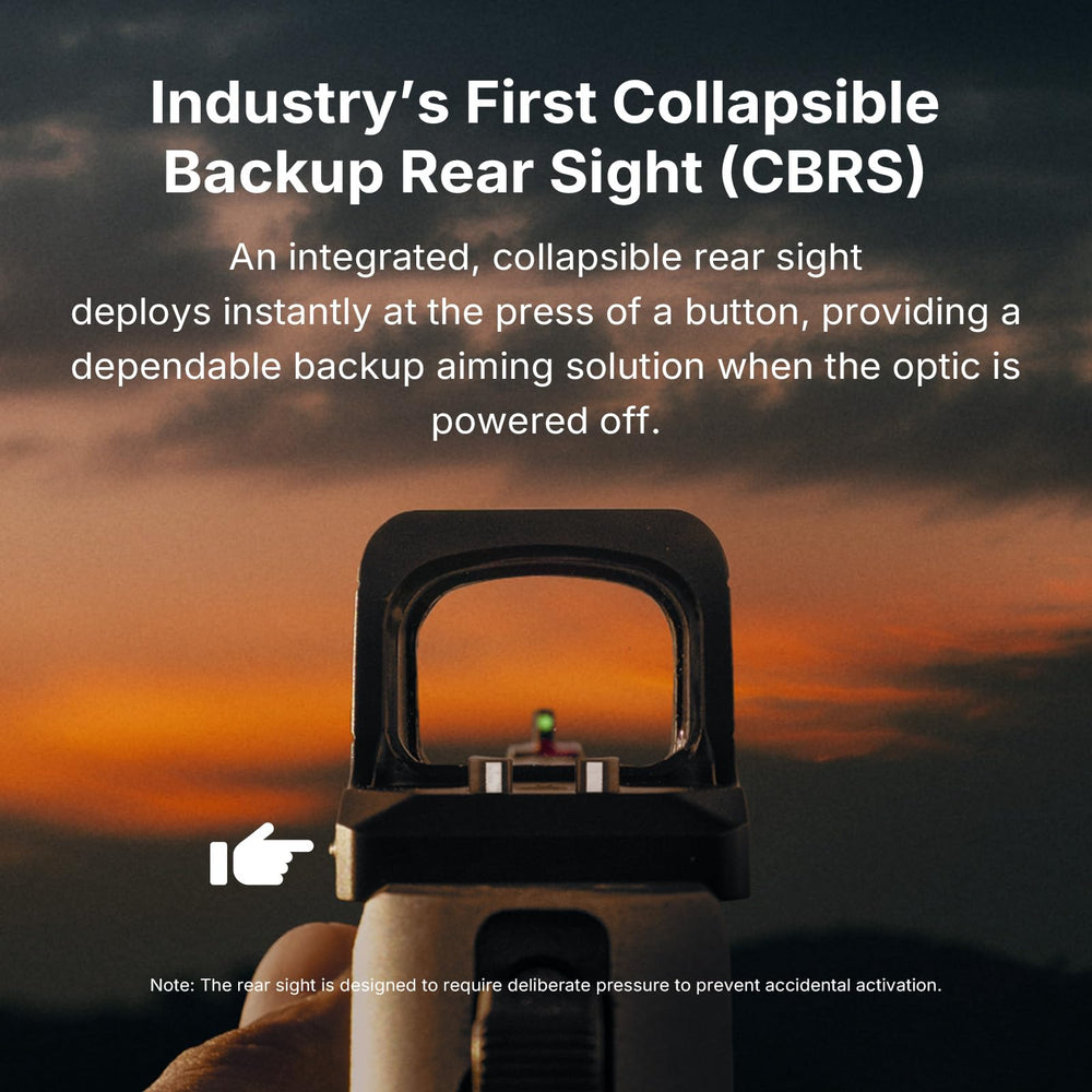 Osight XR reticle options enabling quick switching between dot and circle.