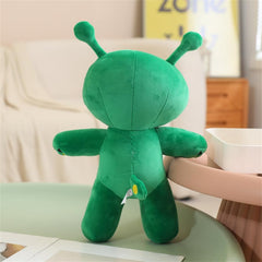 OSOCU green alien plush features durable stitching for lasting play.