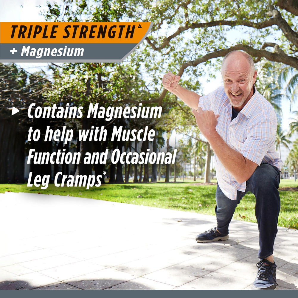 Osteo Bi-Flex magnesium capsules demonstrating muscle support and leg cramps relief potential