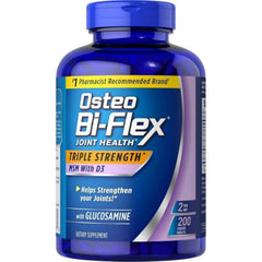 Osteo Bi-Flex Triple Strength glucosamine 1500 mg tablets for joint support.