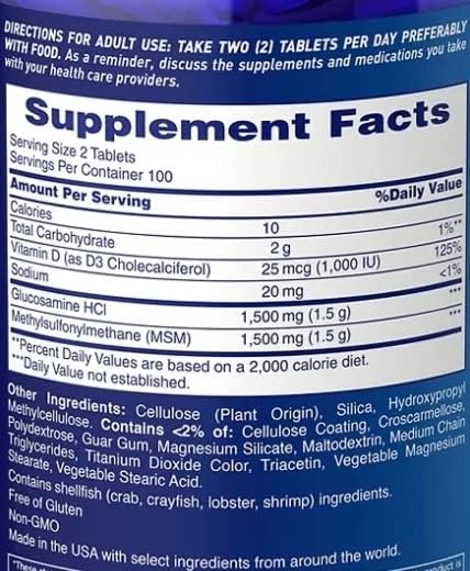 Osteo Bi-Flex Triple Strength MSM 1500 mg with Vitamin D3 1000 UI tablets for bone and joint health.