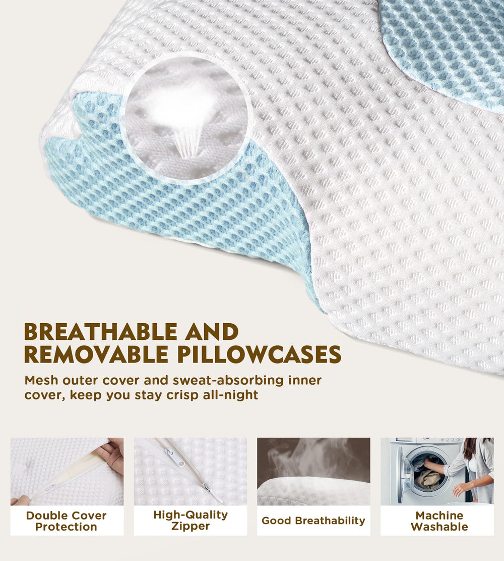 Osteo adjustable-height insert lets you customize neck support night by night.