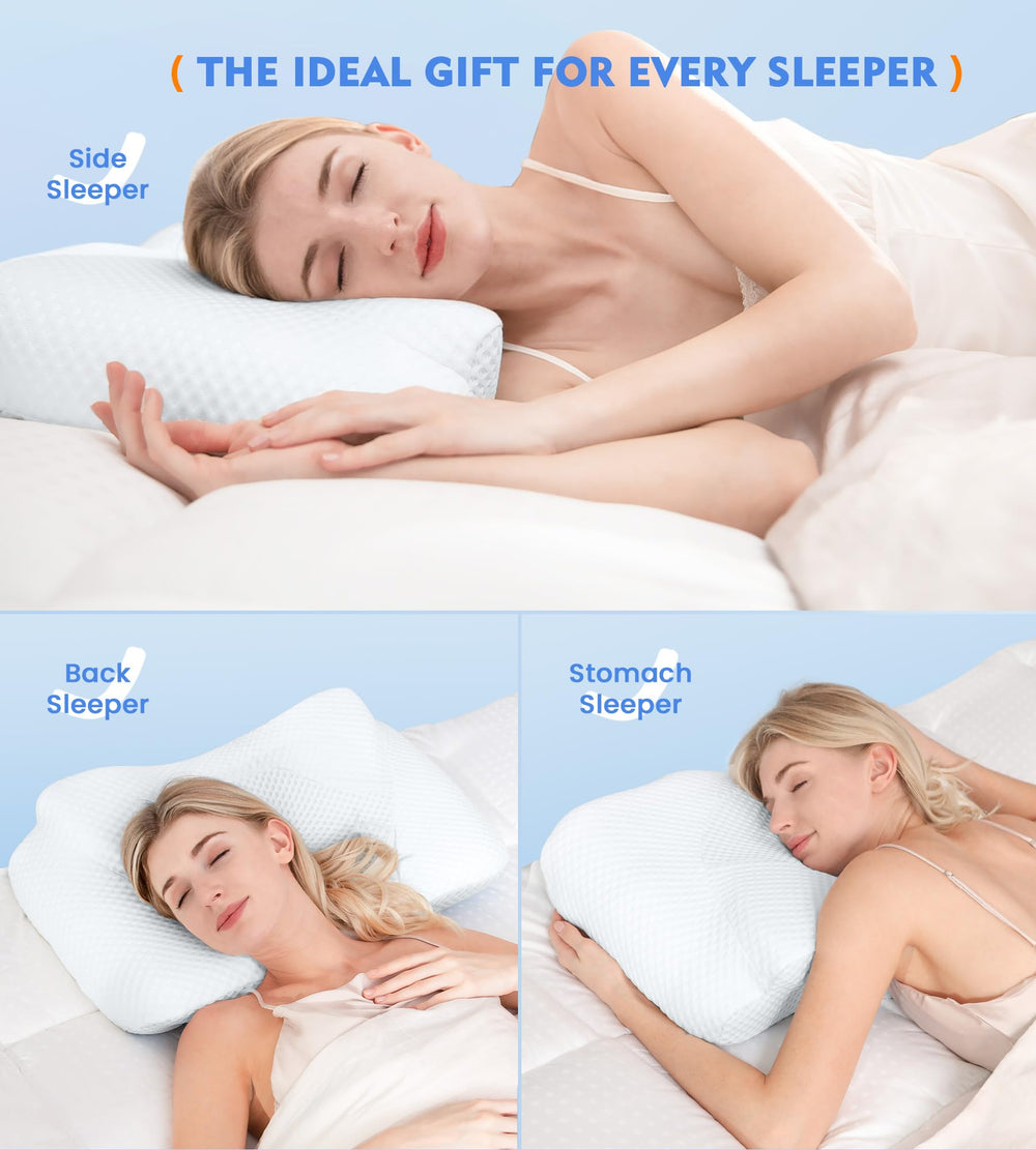 Osteo cervical pillow illustrates CertiPUR-US certification and odorless materials.
