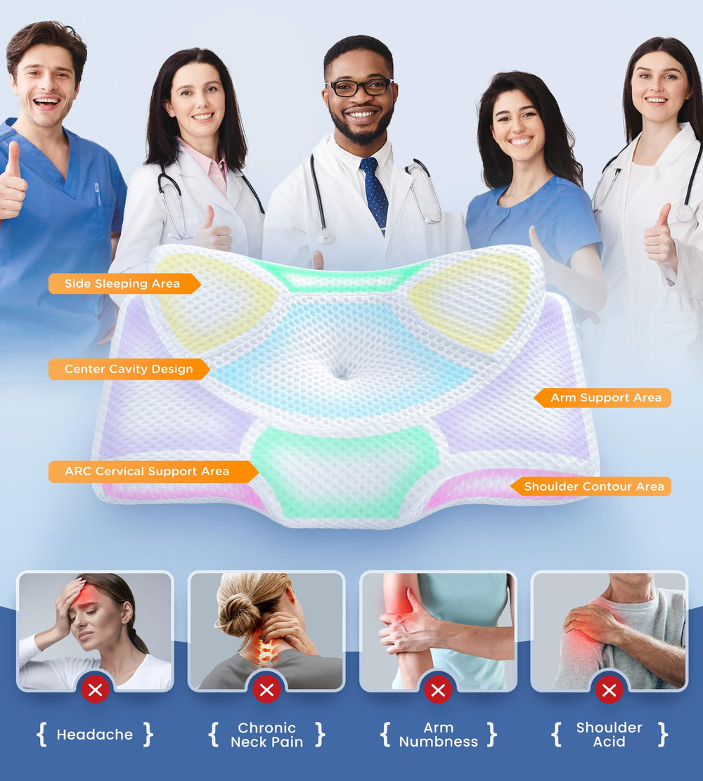 Osteo cervical pillow cooling case outer view highlights breathability