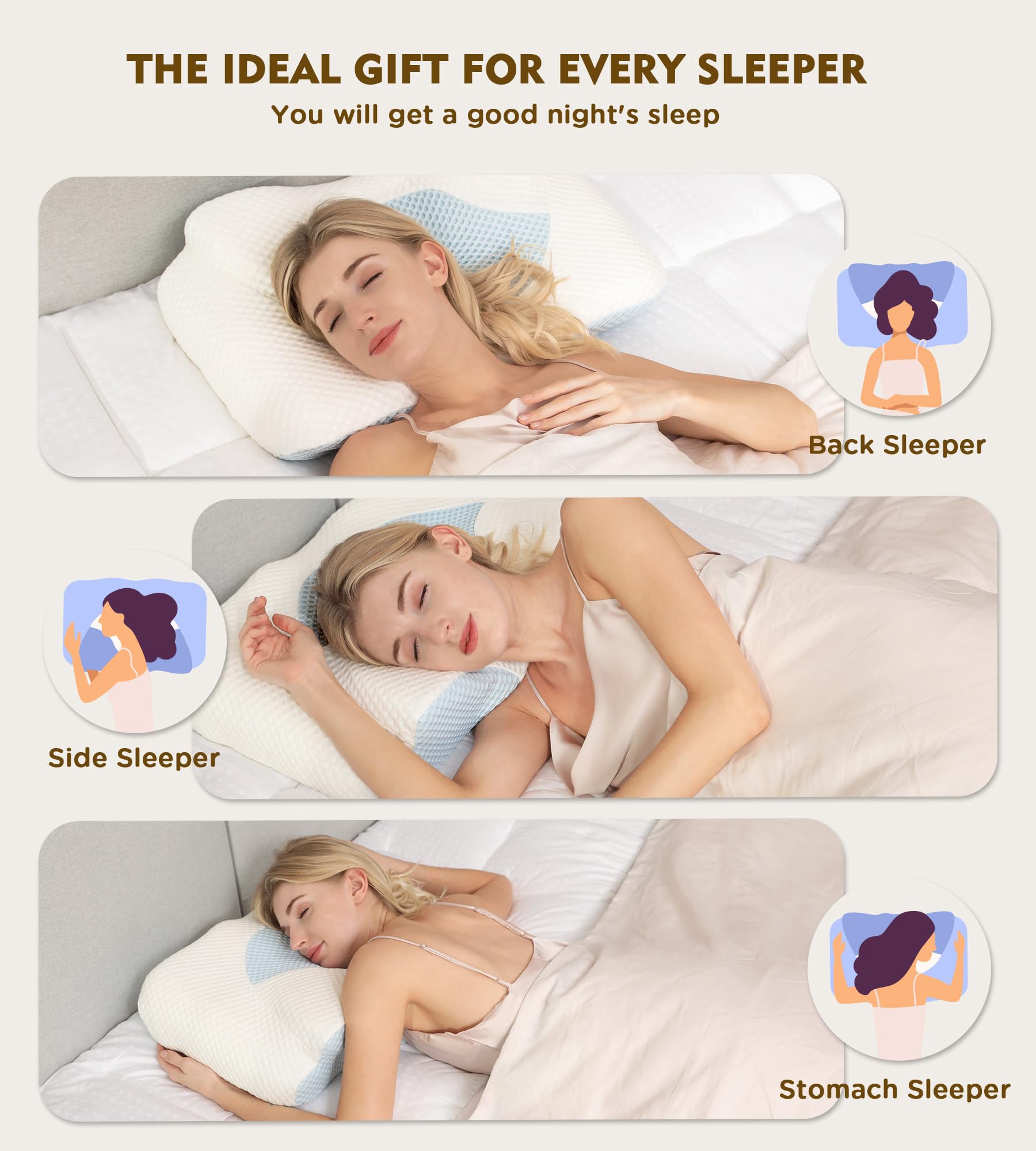 Osteo pillow uses odorless materials with CertiPUR-US approval for peaceful sleep.