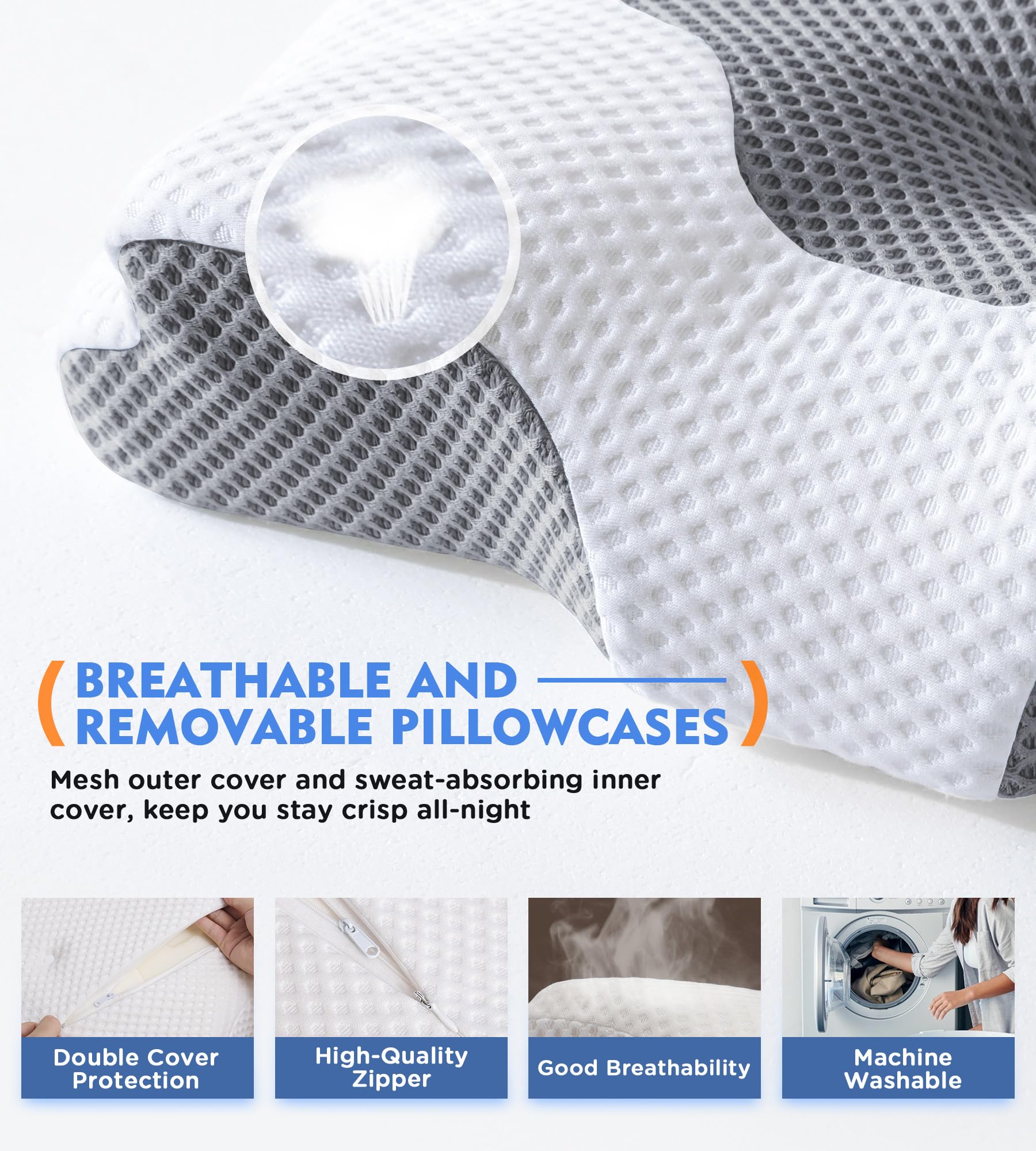 Osteo pillow side-sleeping use supports ergonomic stability