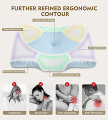 Osteo memory foam pillow featuring CertiPUR-US materials for safe rest.