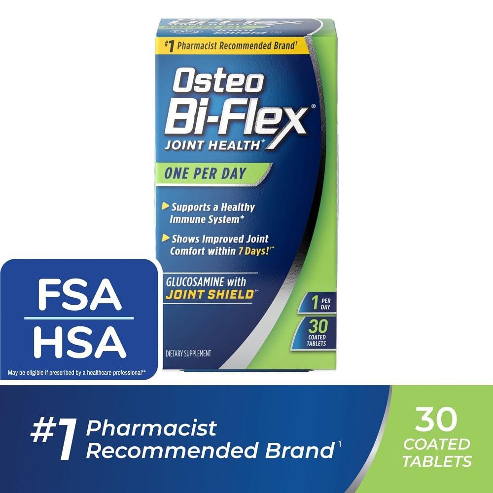 Osteo Bi-Flex brand packaging shot emphasizing joint support and bone health.