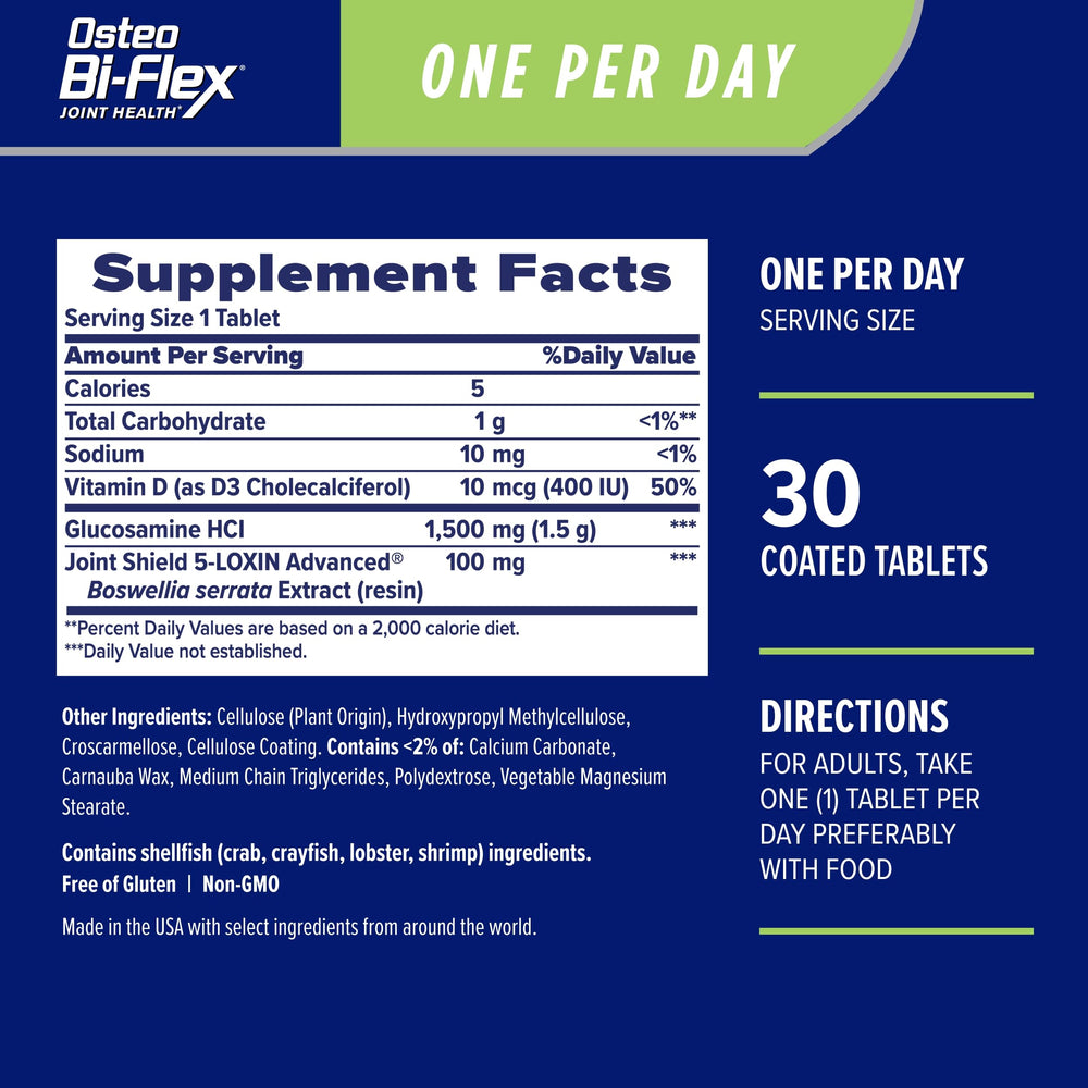 Osteo Bi-Flex One Per Day bottle cap close-up highlighting easy swallowing coating.